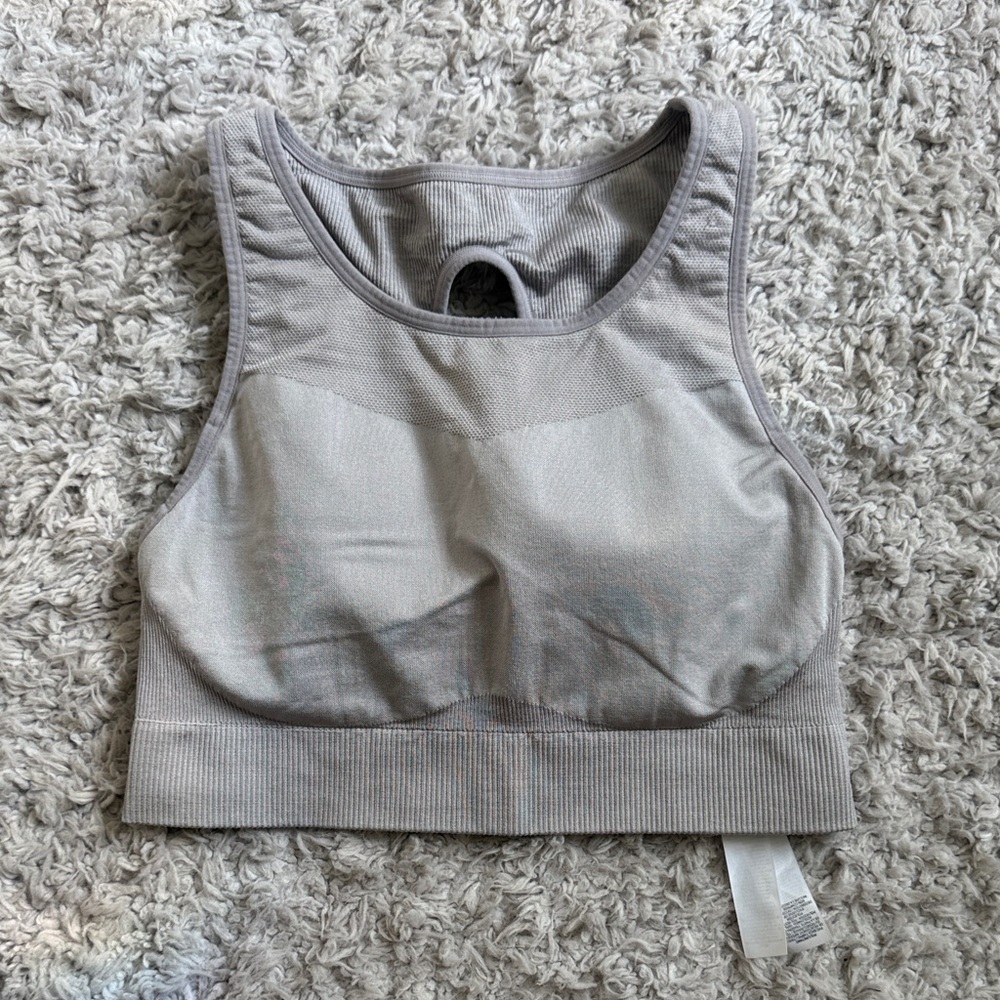 Nike Light Gray Seamless Crop Sports Bra